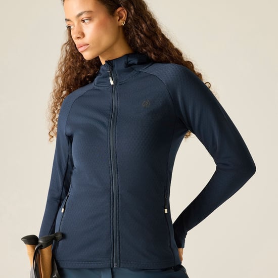 Dare 2B Womens/Ladies Ventura Stretch Hooded Midlayer (Navy) - Image 5