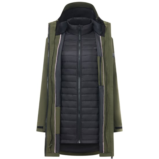 Regatta Womens/Ladies Denbury 3 in 1 Jacket (Dark Khaki/Black) - Image 6