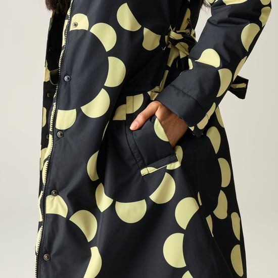 Regatta Womens/Ladies Orla Mac Daisy Hoop Waterproof Jacket (Black) - Image 3