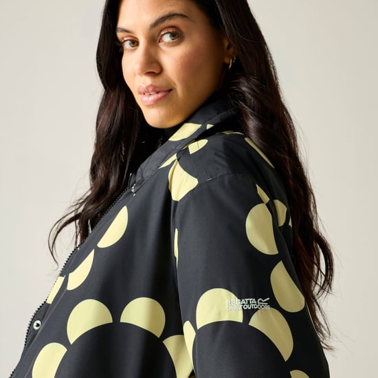 Regatta Womens/Ladies Orla Mac Daisy Hoop Waterproof Jacket (Black) - Image 4
