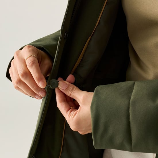 Regatta Womens/Ladies Ramona Waterproof Jacket (Dark Khaki/Black) - Image 6