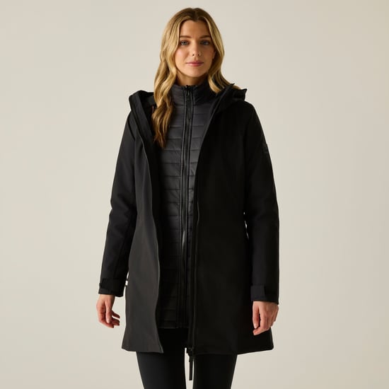 Regatta Womens/Ladies Denbury 3 in 1 Jacket (Black/Ash) - Image 2