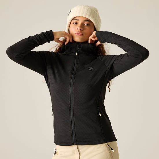 Dare 2B Womens/Ladies Ventura Stretch Hooded Midlayer (Black) - Image 1