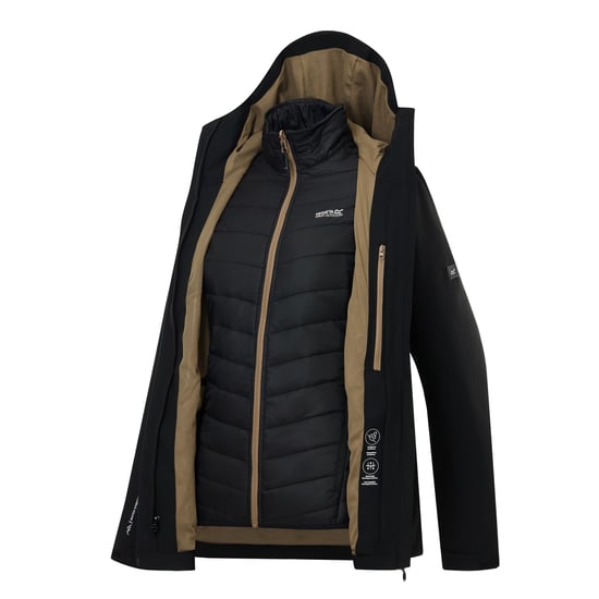 Regatta Dames/Dames Wentwood 3 in 1 Jas (Zwart/Mocha) - Image 6