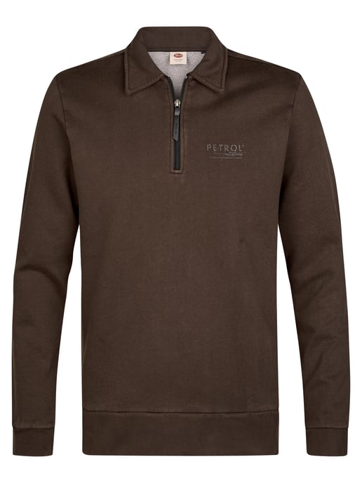 Petrol Industries - Heren Sweater met rits millhall - Bruin - Image 1