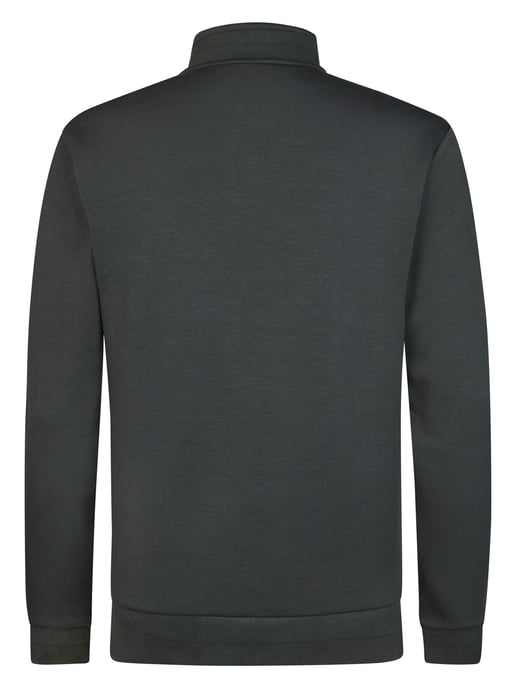 Petrol Industries - Heren Katoenen sweater met korte ritssluiting steelcore - Groen - Image 2