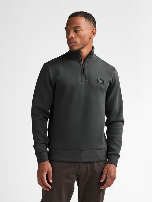 Petrol Industries - Heren Katoenen sweater met korte ritssluiting steelcore - Groen - Image 3