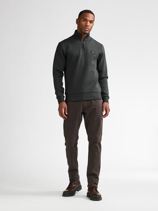 Petrol Industries - Heren Katoenen sweater met korte ritssluiting steelcore - Groen - Image 5