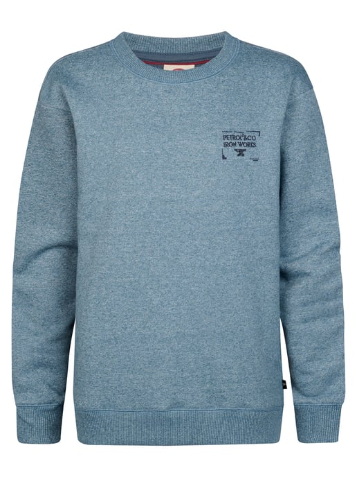 Petrol Industries - Jongens Gemêleerde sweater met ronde hals forgerun - Blauw - Image 1