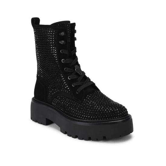 Kurt Geiger London Suede Crystal Chunky Ankle Boots - Image 2