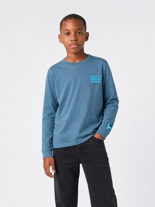 Petrol Industries - Jongens Longsleeve T-shirt met print ironlake - Blauw - Image 3