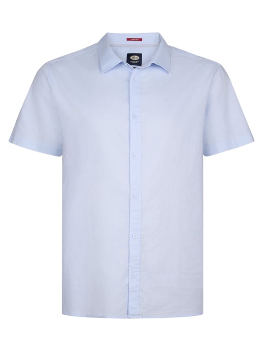 Petrol Industries - Plus Size Plain Short-Sleeve Shirt Men - Blue - Image 1