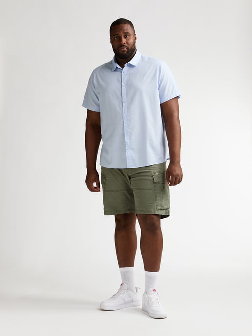 Petrol Industries - Plus Size Plain Short-Sleeve Shirt Men - Blue - Image 5