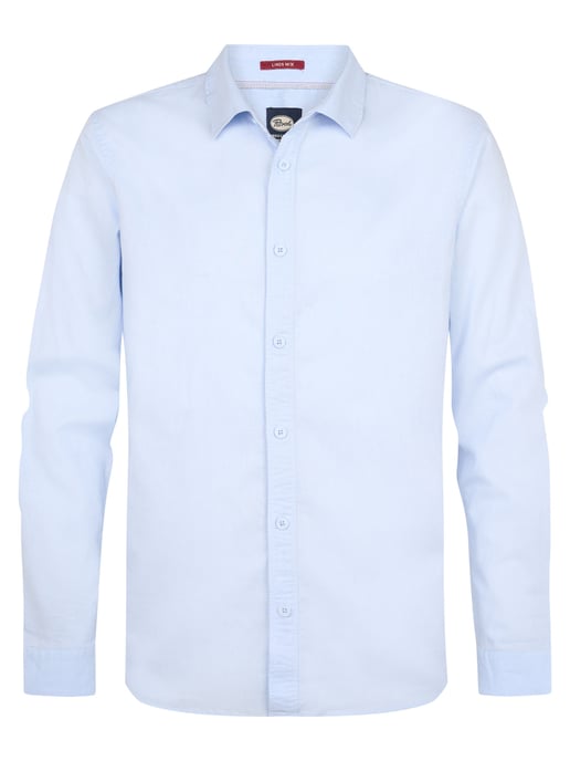 Petrol Industries - Solid Linen Blend Shirt Canyonero Men - Blue - Image 1