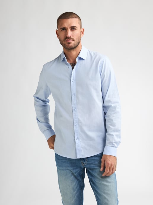 Petrol Industries - Solid Linen Blend Shirt Canyonero Men - Blue - Image 3