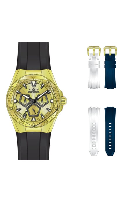 Invicta Speedway 51131 Men's Watch - Quartz Movement - Stainless Steel with Gold Dial - 45 mm - With Extra Straps - Image 2