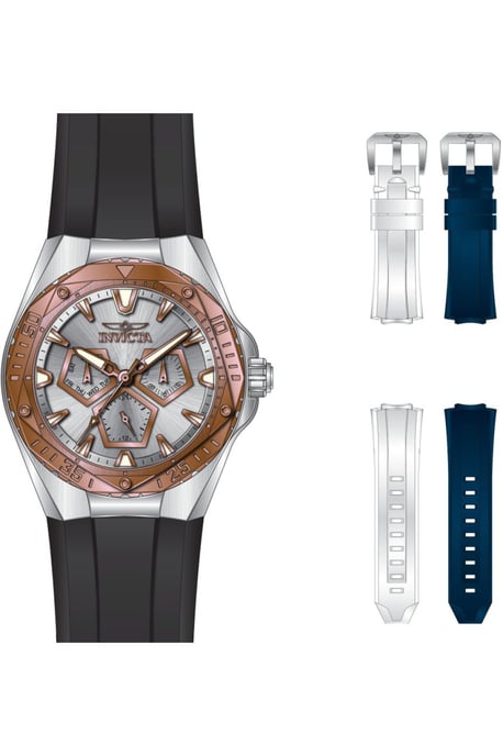 Invicta Speedway 51129 Men's Watch - Quartz Movement - Stainless Steel with Silver Dial - 45 mm - With Extra Straps - Image 1