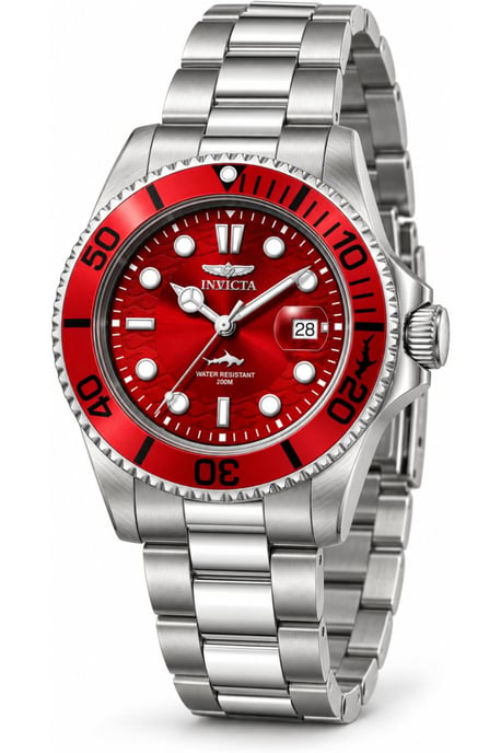Invicta Pro Diver 50897 Men's Watch - Quartz Movement - Stainless Steel with Red Dial - 42 mm - Image 1