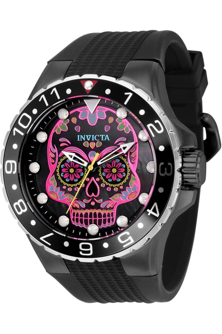 Invicta Aviator 36854 Herrklocka - Quartzverk - Rostfritt Stål med Rosa Urskiva - 50 mm - Image 1