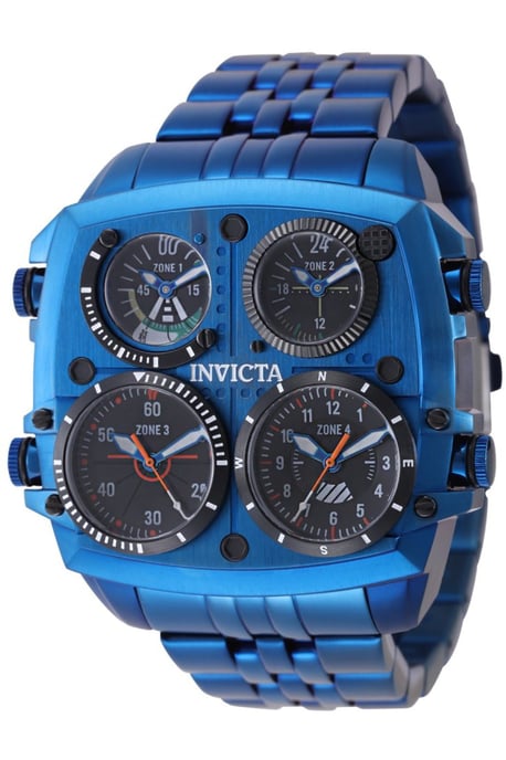 Invicta Aviator - Zulu Time 50655 Herenhorloge - Quartz Uurwerk - Roestvrij Staal met Zwarte Wijzerplaat - 50 mm - Image 1