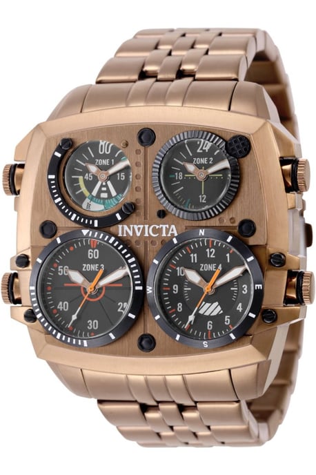 Invicta Aviator - Zulu Time 50659 Herenhorloge - Quartz Uurwerk - Roestvrij Staal met Zwarte Wijzerplaat - 50 mm - Image 1
