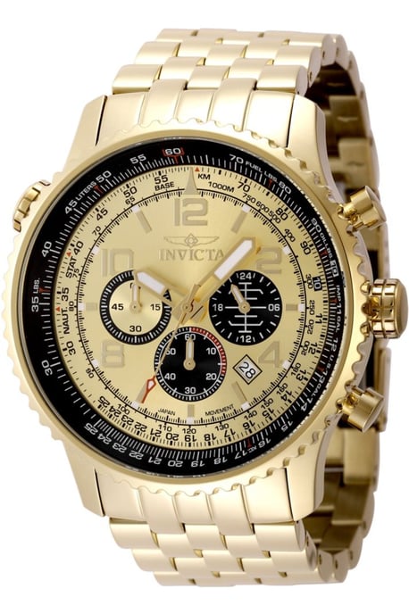 Invicta Aviator 49081 Men's Watch - Quartz Movement - Stainless Steel with Gold Dial - 49 mm - Image 1