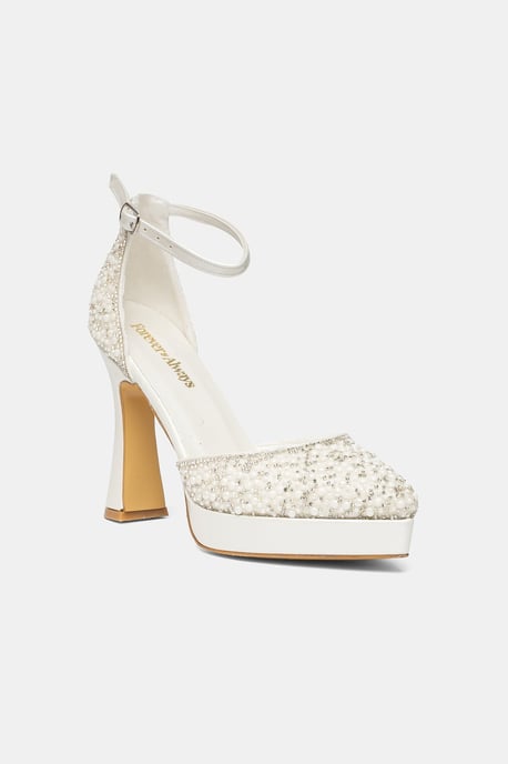 Khloe Glitter Bridal Platform High Heels - Image 1