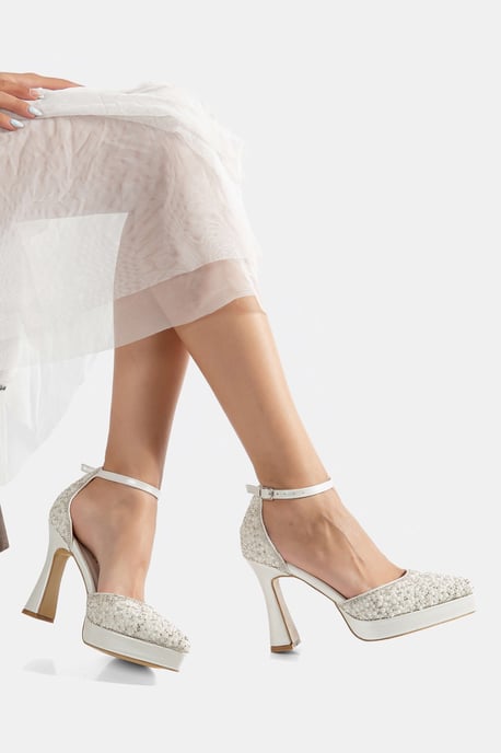 Khloe Glitter Bridal Platform High Heels - Image 4