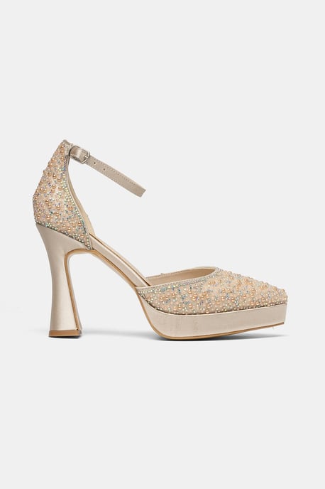 Khloe Glitter Bridal Platform High Heels - Image 2
