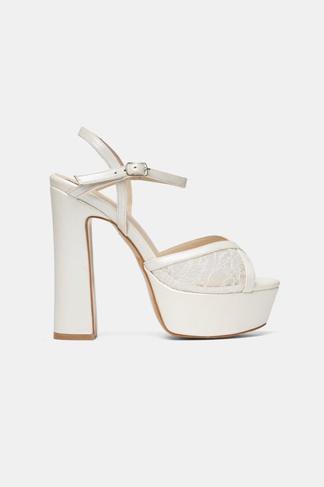 Naomi Lace Bridal Platform High Heels - Image 2