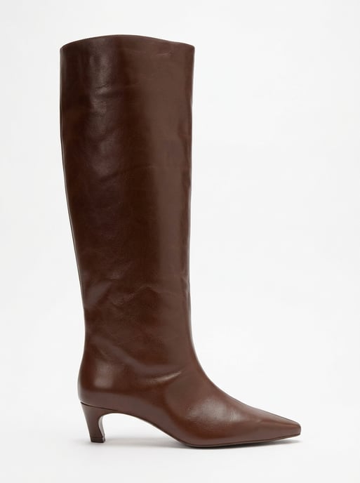 Corvel Läder Kitten Heel Knähög Stövel - Image 2