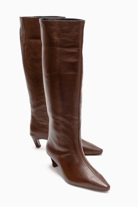Corvel Läder Kitten Heel Knähög Stövel - Image 4