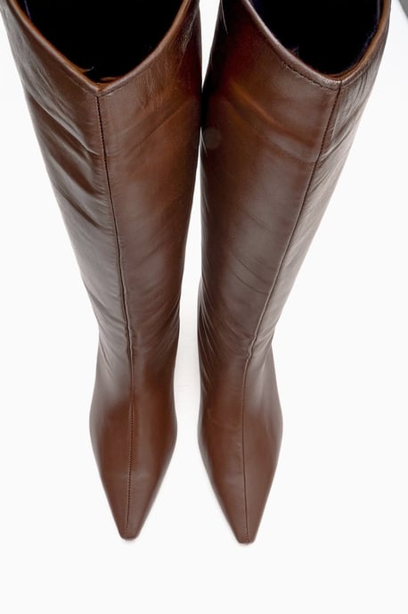 Corvel Läder Kitten Heel Knähög Stövel - Image 5