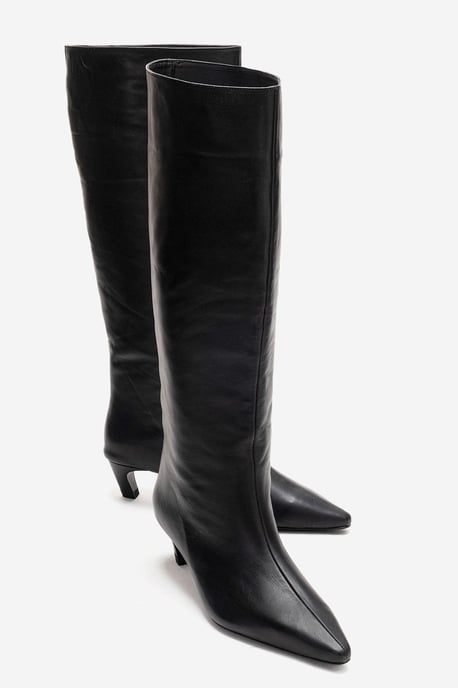 Corvel Läder Kitten Heel Knähög Stövel - Image 4