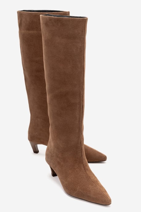 Corvel Läder Kitten Heel Knähög Stövel - Image 4