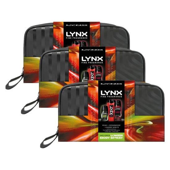 LYNX Fine Fragrance Cherry Spritz Washbag Collection Gift Set 3 piece, Pack of 3 - Image 1