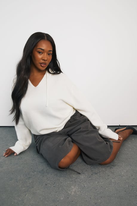 Plus Soft Knit Oversized Hoody - Image 1