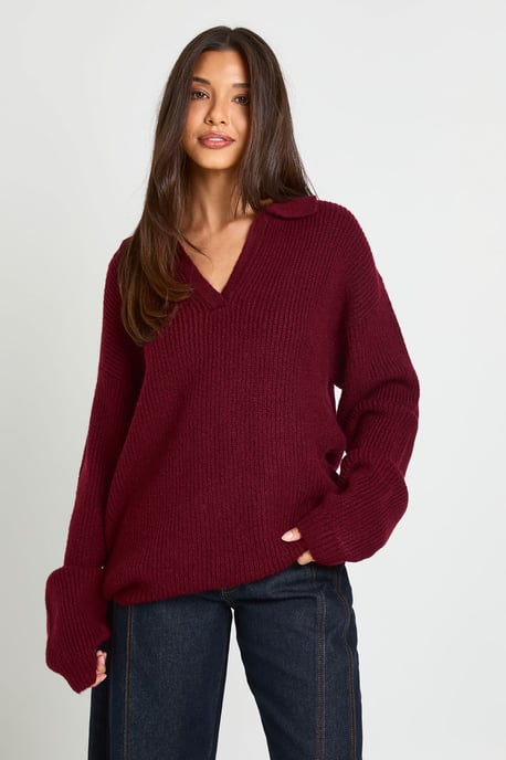 Collar Detail Knitted Jumper - Image 1