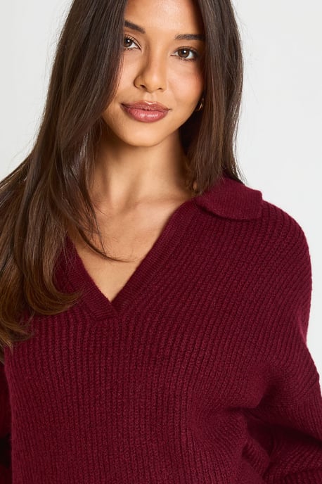 Collar Detail Knitted Jumper - Image 2