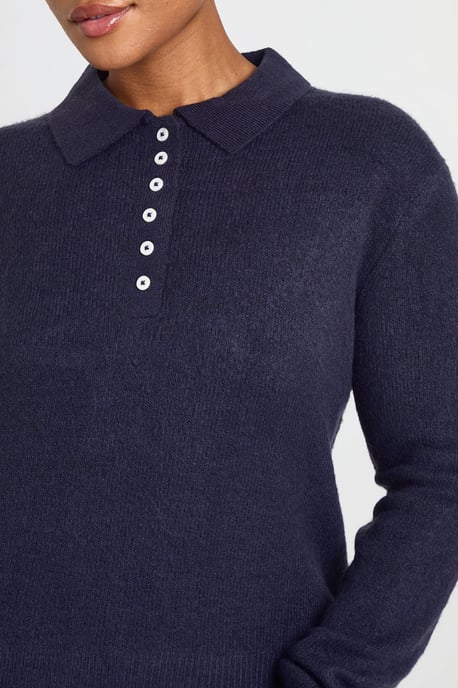 Plus Button Collared Knitted Jumper - Image 4