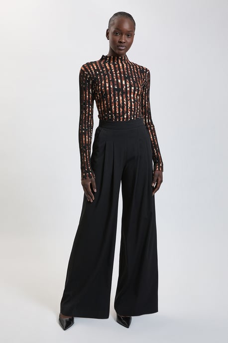 Zebra Jacquard Knit Long Sleeve Top - Image 2