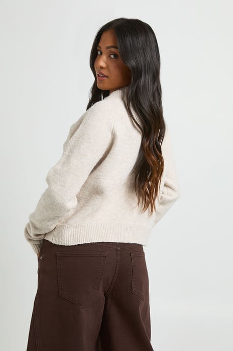Petite Double Layer Collar Knitted Cardigan - Image 3