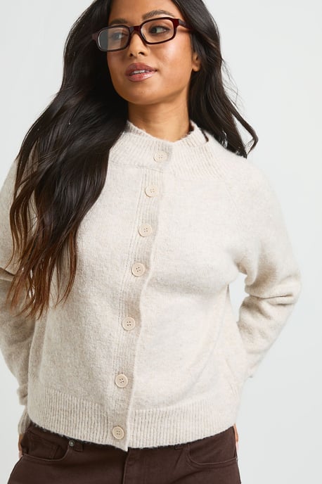 Petite Double Layer Collar Knitted Cardigan - Image 4