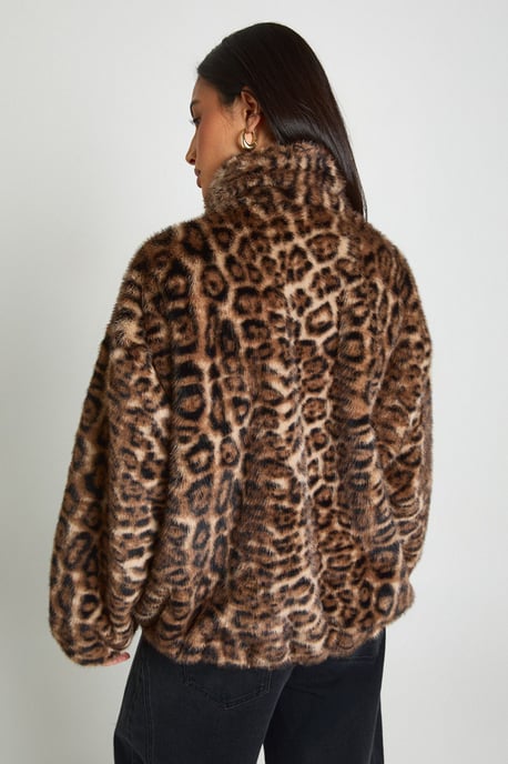 Leopard Faux Fur Coat - Image 2