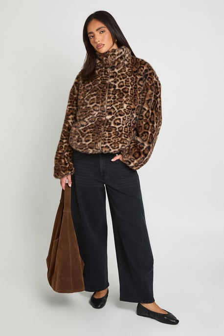 Leopard Faux Fur Coat - Image 3