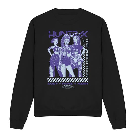 K-Pop Demon Hunters Unisex Adult Huntrix World Tour Posterized Sweatshirt (Black) - Image 1