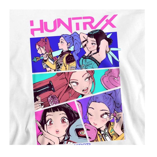 K-Pop Demon Hunters Unisex Volwassenen Huntrix Neon Comic Anime Sweater (Wit) - Image 3