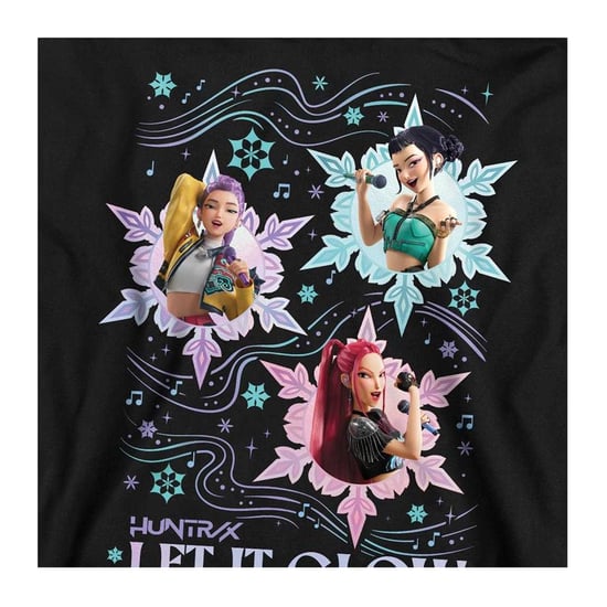 K-Pop Demon Hunters Unisex Huntrix ‘Let It Glow’ kerstsweatshirt voor volwassenen (Zwart) - Image 3