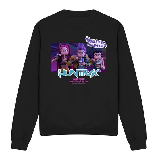 K-Pop Demon Hunters Unisex Volwassenen Huntrix Ramyeon Eet Sweatshirt (Zwart) - Image 1
