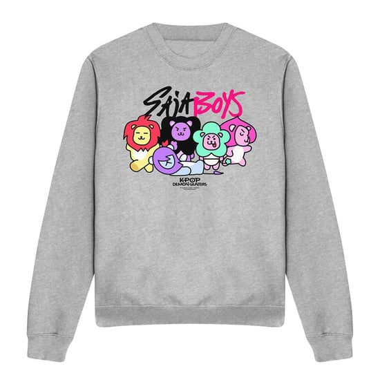 K-Pop Demon Hunters Unisex Adult Saja Boys Lion Mascots Sweatshirt (Athletic Heather) - Image 1